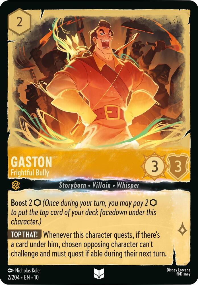Lorcana TCG Whispers in the Well Gaston - Frightful Bully 2/204 Uncommon Near Mint