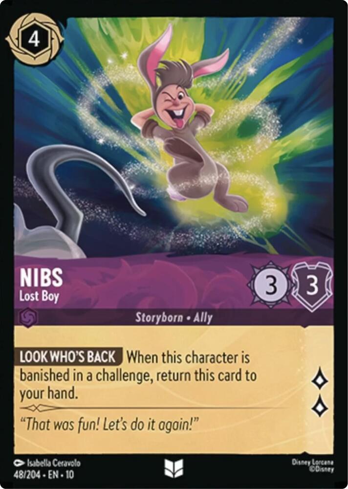 Lorcana TCG Whispers in the Well Nibs - Lost Boy 48/204 Uncommon Near Mint