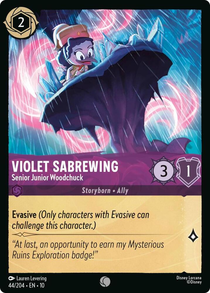 Lorcana TCG Whispers in the Well Violet Sabrewing - Senior Junior Woodchuck 44/204 Common Near Mint