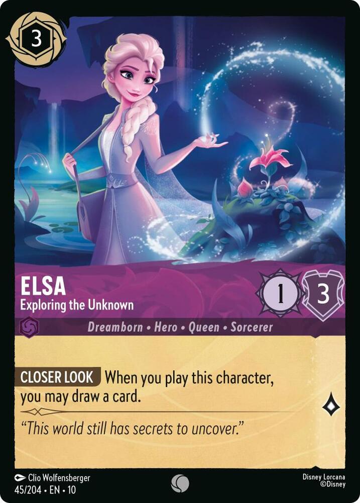 Lorcana TCG Whispers in the Well Elsa - Exploring the Unknown 45/204 Common Near Mint