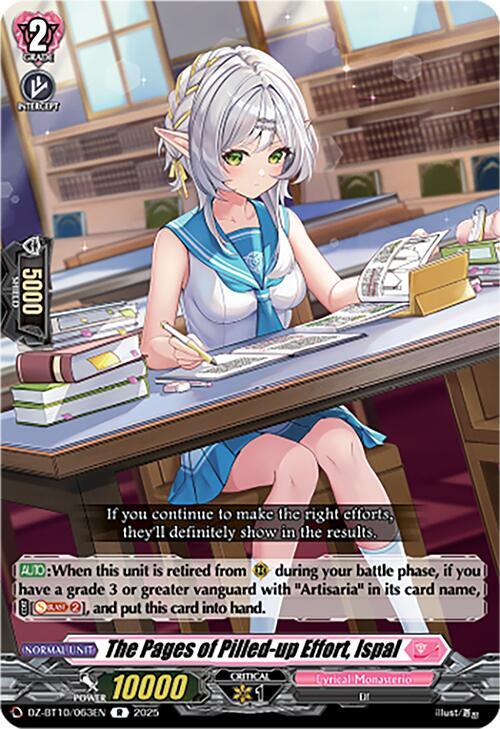 Cardfight Vanguard DZ-BT10: Dragonsoul Resonance The Pages of Pilled-up Effort, Ispal DZ-BT10/063EN R Near Mint