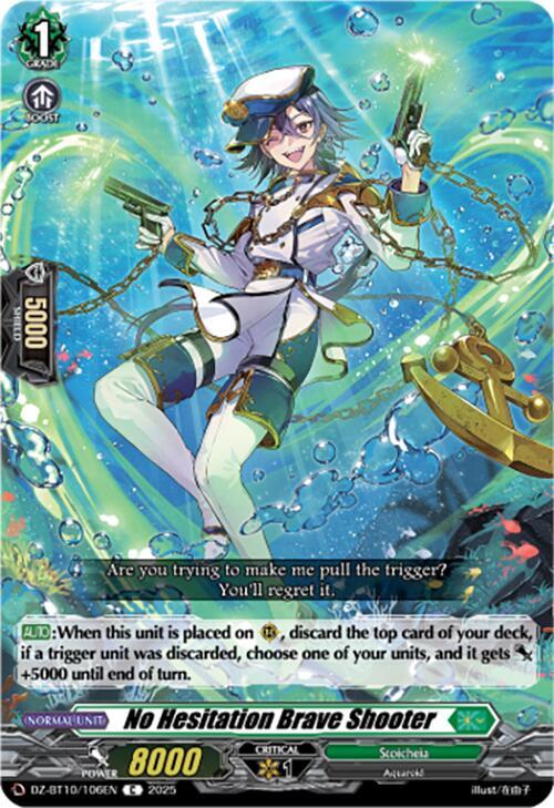 Cardfight Vanguard DZ-BT10: Dragonsoul Resonance No Hesitation Brave Shooter DZ-BT10/106EN C Near Mint