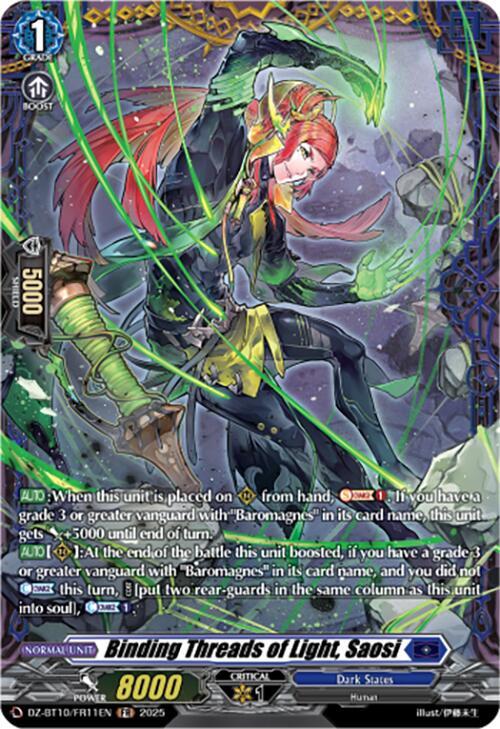 Cardfight Vanguard DZ-BT10: Dragonsoul Resonance Binding Threads of Light, Saosi (FR) DZ-BT10/FR11EN Frame Rare Near Mint