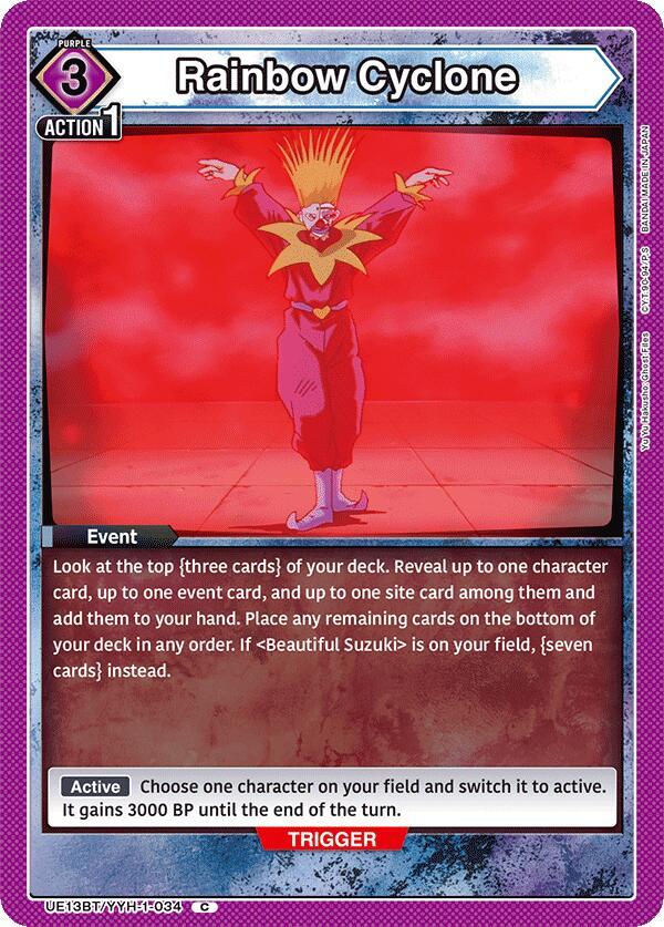 Union Arena UE13BT: Yu Yu Hakusho: Ghost Files Rainbow Cyclone UE13BT/YYH-1-034 Common Near Mint