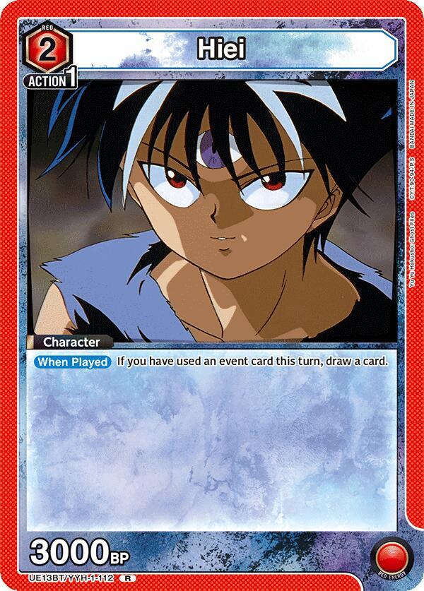 Union Arena UE13BT: Yu Yu Hakusho: Ghost Files Hiei (112) UE13BT/YYH-1-112 Rare Near Mint Foil