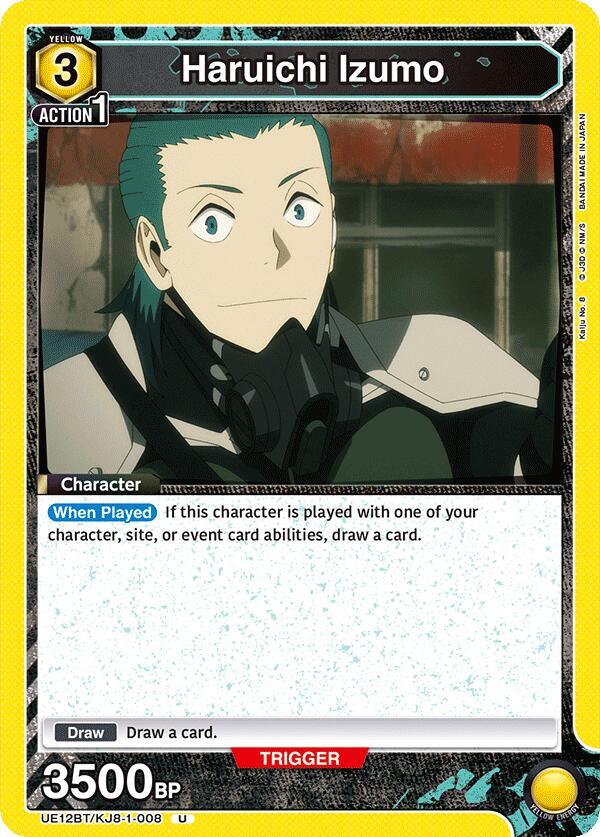Union Arena UE12BT: Kaiju No. 8 Haruichi Izumo (008) UE12BT/KJ8-1-008 Uncommon Near Mint