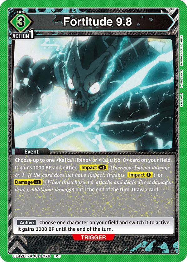 Union Arena UE12BT: Kaiju No. 8 Fortitude 9.8 UE12BT/KJ8-1-078 Common Near Mint