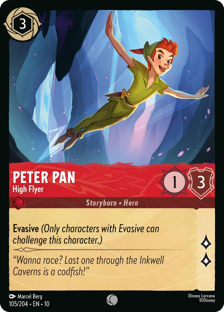 Lorcana TCG Whispers in the Well Peter Pan - High Flyer 105/204 Common Near Mint