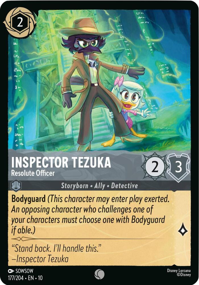 Lorcana TCG Whispers in the Well Inspector Tezuka - Resolute Officer 177/204 Common Near Mint