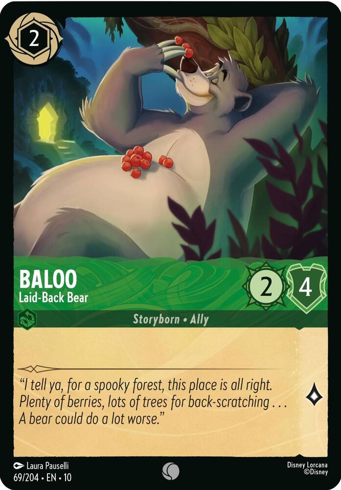 Lorcana TCG Whispers in the Well Baloo - Laid-Back Bear 69/204 Common Near Mint