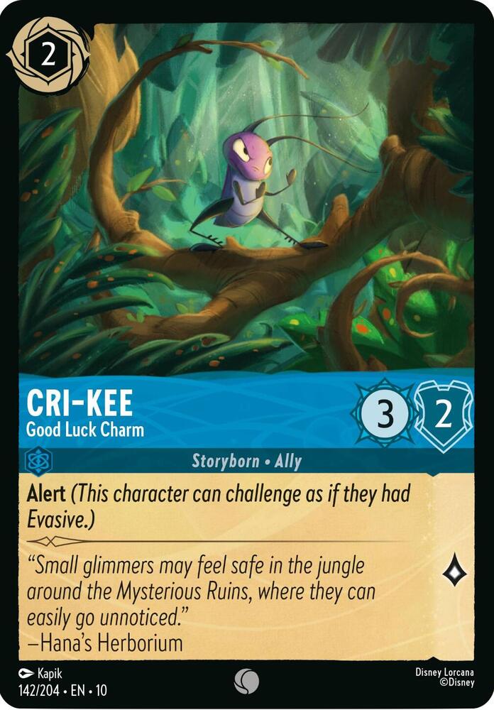 Lorcana TCG Whispers in the Well Cri-Kee - Good Luck Charm 142/204 Common Near Mint