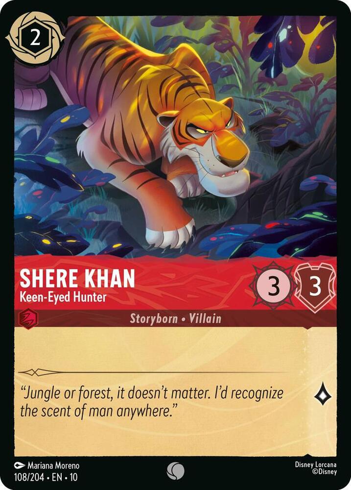 Lorcana TCG Whispers in the Well Shere Khan - Keen-Eyed Hunter 108/204 Common Near Mint