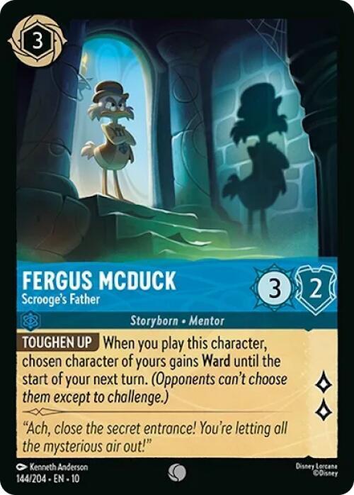 Lorcana TCG Whispers in the Well Fergus McDuck - Scrooge's Father 144/204 Common Near Mint Cold Foil