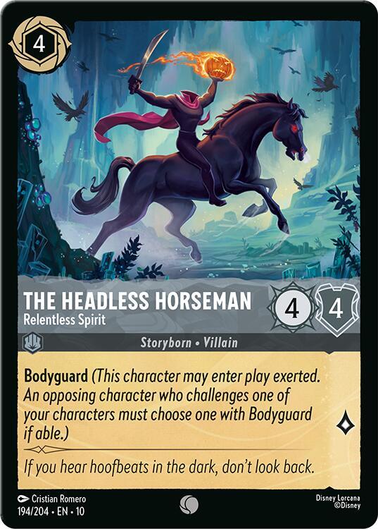 Lorcana TCG Whispers in the Well The Headless Horseman - Relentless Spirit 194/204 Common Near Mint