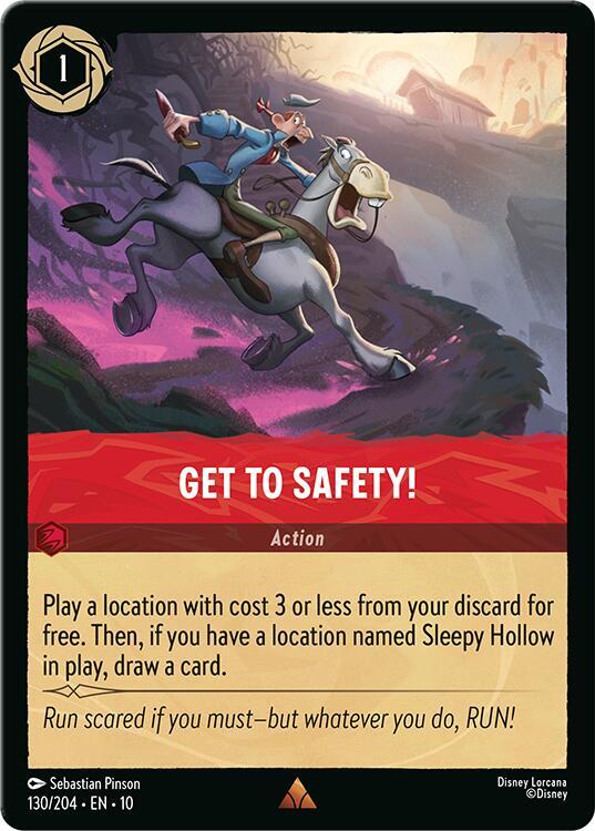 Lorcana TCG Whispers in the Well Get to Safety! 130/204 Rare Near Mint