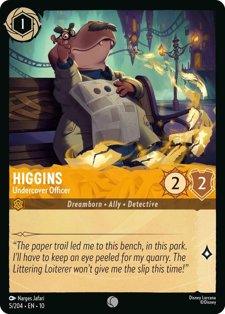 Lorcana TCG Whispers in the Well Higgins - Undercover Officer 5/204 Common Near Mint