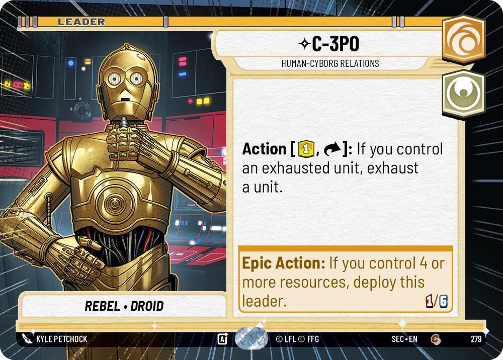 Star Wars Unlimited Secrets of Power C-3PO - Human-Cyborg Relations (Hyperspace) 279 Common Near Mint