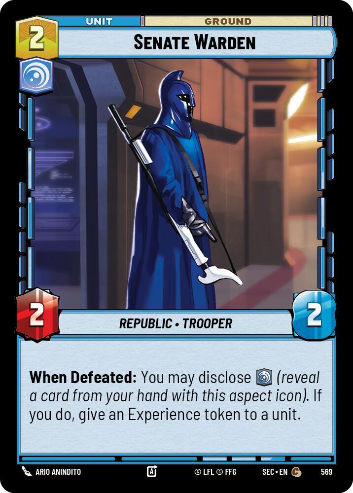 Star Wars Unlimited Secrets of Power Senate Warden (Foil) 569 Common Near Mint Foil