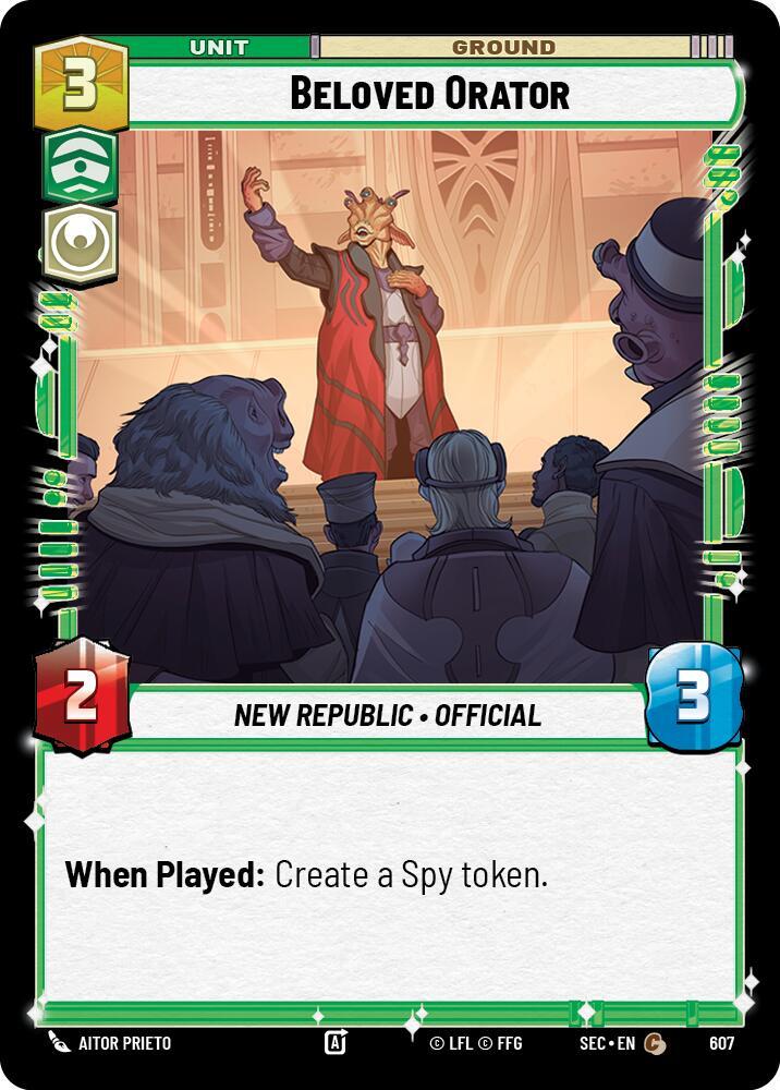 Star Wars Unlimited Secrets of Power Beloved Orator (Foil) 607 Common Near Mint Foil