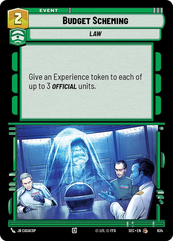 Star Wars Unlimited Secrets of Power Budget Scheming (Foil) 634 Common Near Mint Foil