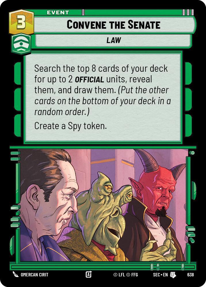 Star Wars Unlimited Secrets of Power Convene the Senate (Foil) 638 Uncommon Near Mint Foil