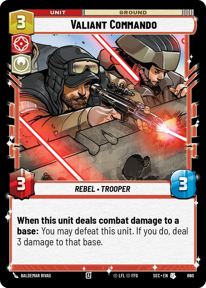 Star Wars Unlimited Secrets of Power Valiant Commando (Foil) 660 Uncommon Near Mint Foil