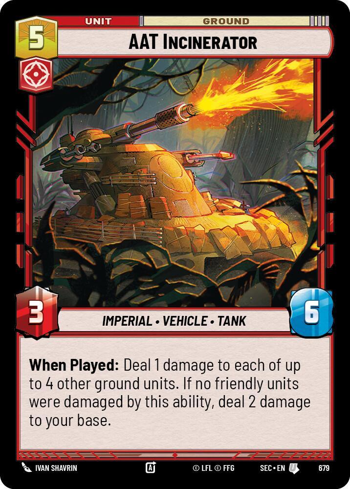 Star Wars Unlimited Secrets of Power AAT Incinerator (Foil) 679 Uncommon Near Mint Foil