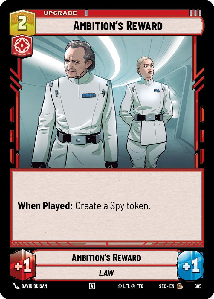 Star Wars Unlimited Secrets of Power Ambition's Reward (Foil) 685 Common Near Mint Foil
