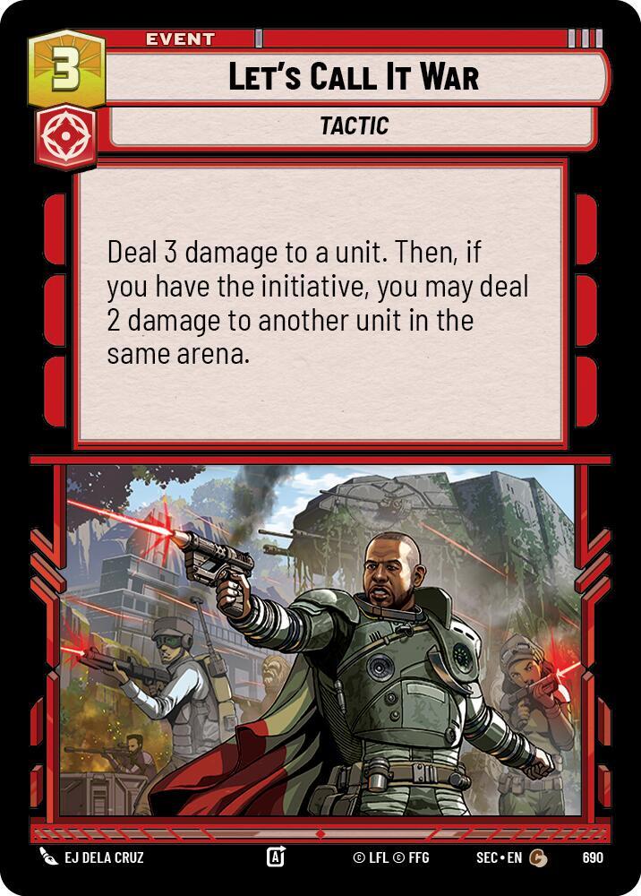Star Wars Unlimited Secrets of Power Let's Call It War (Foil) 690 Common Near Mint Foil