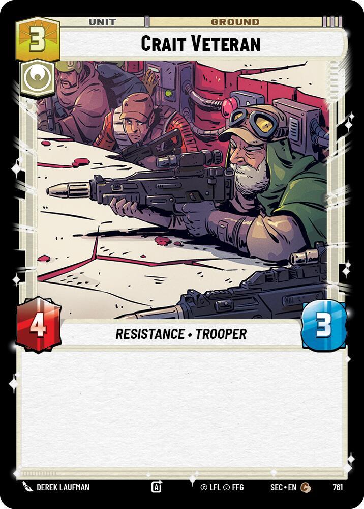 Star Wars Unlimited Secrets of Power Crait Veteran (Foil) 761 Common Near Mint Foil