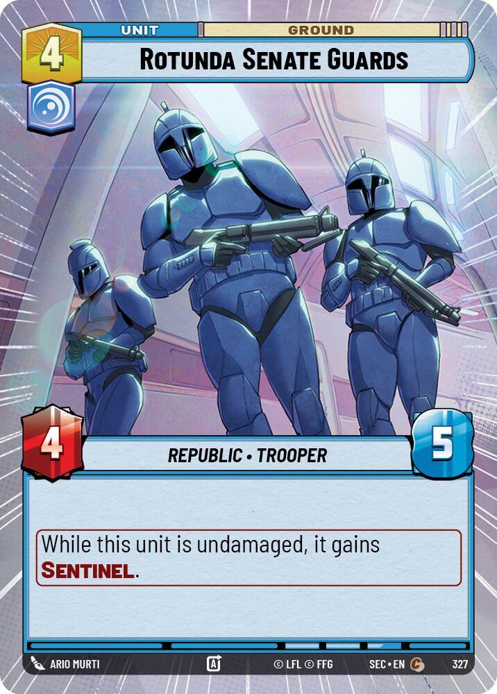 Star Wars Unlimited Secrets of Power Rotunda Senate Guards (Hyperspace) 327 Common Near Mint