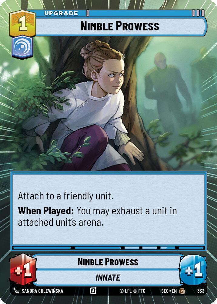 Star Wars Unlimited Secrets of Power Nimble Prowess (Hyperspace) 333 Common Near Mint
