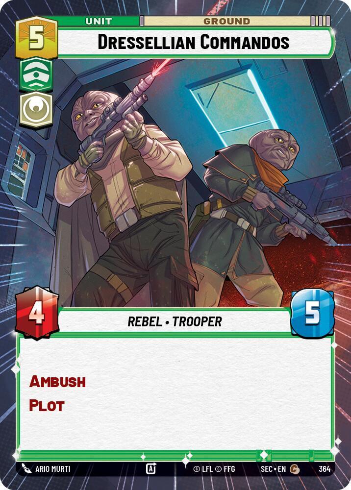 Star Wars Unlimited Secrets of Power Dressellian Commandos (Hyperspace) 364 Common Near Mint