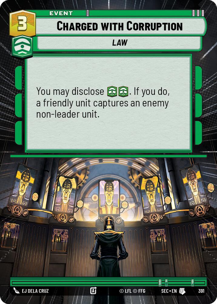 Star Wars Unlimited Secrets of Power Charged with Corruption (Hyperspace) 391 Uncommon Near Mint