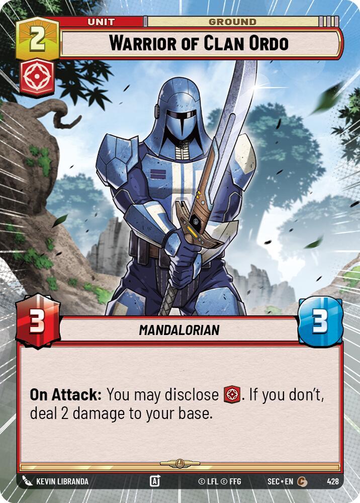 Star Wars Unlimited Secrets of Power Warrior of Clan Ordo (Hyperspace) 428 Common Near Mint