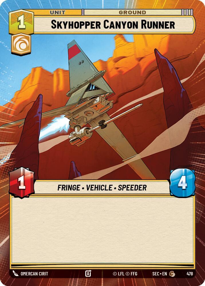 Star Wars Unlimited Secrets of Power Skyhopper Canyon Runner (Hyperspace) 478 Common Near Mint