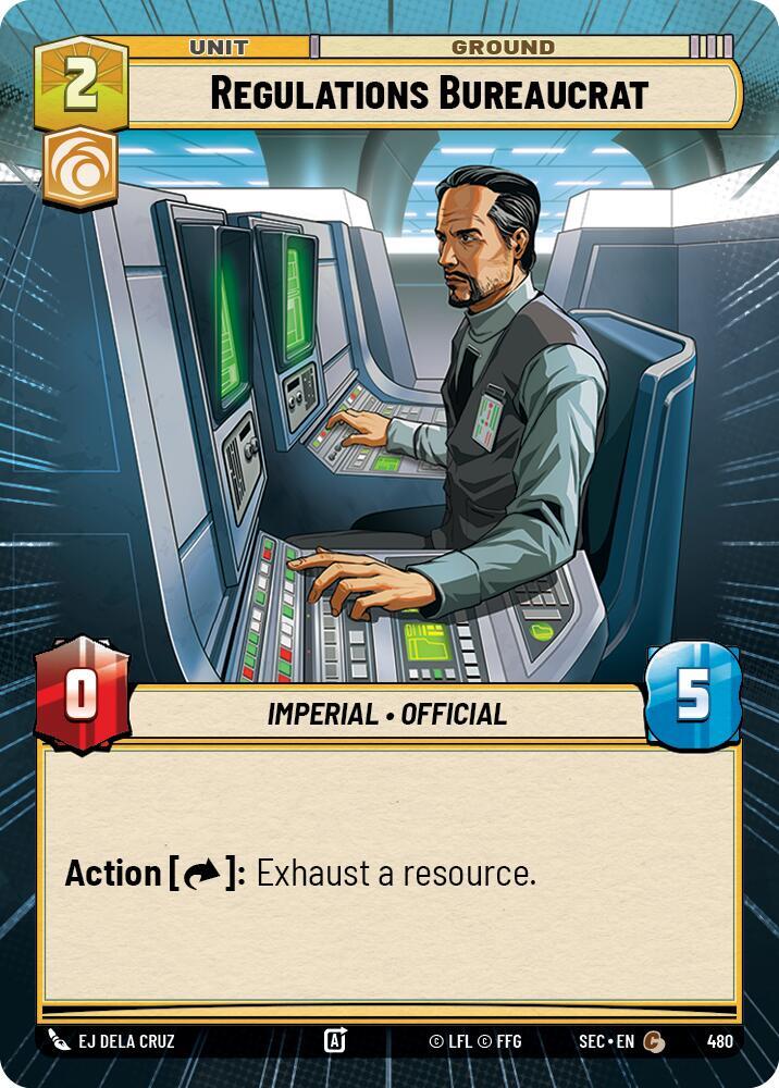 Star Wars Unlimited Secrets of Power Regulations Bureaucrat (Hyperspace) 480 Common Near Mint