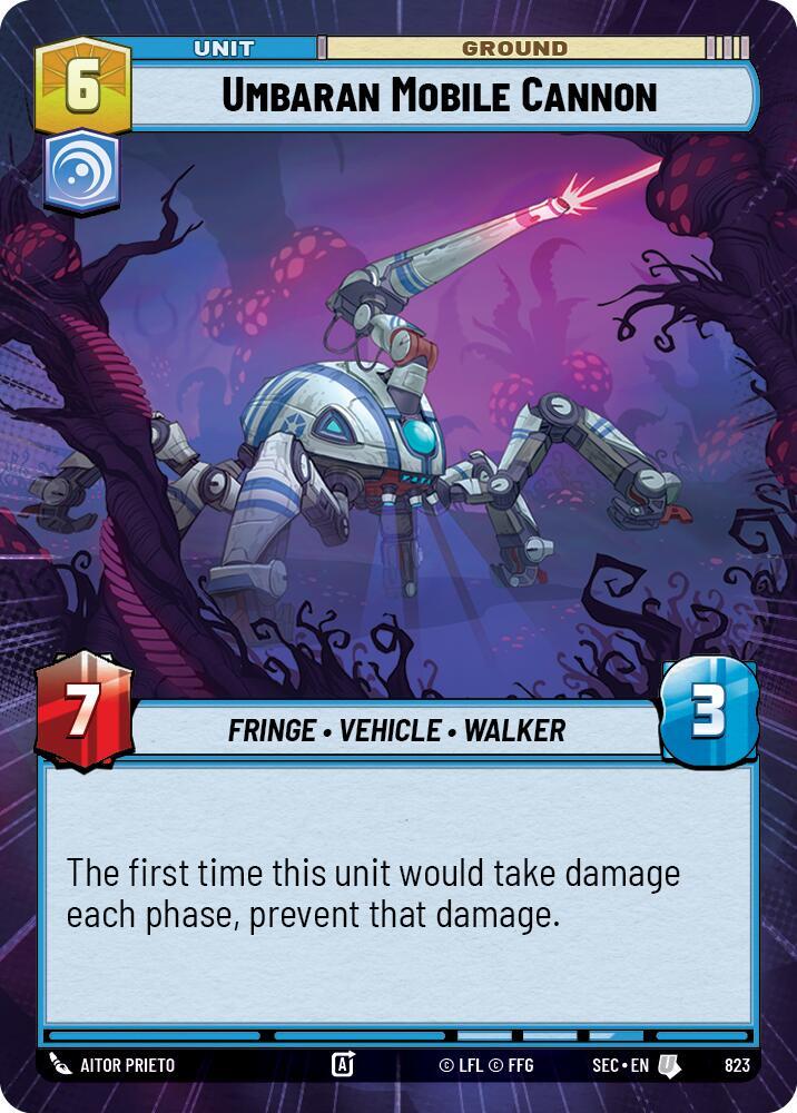 Star Wars Unlimited Secrets of Power Umbaran Mobile Cannon (Hyperspace Foil) 823 Uncommon Near Mint Foil