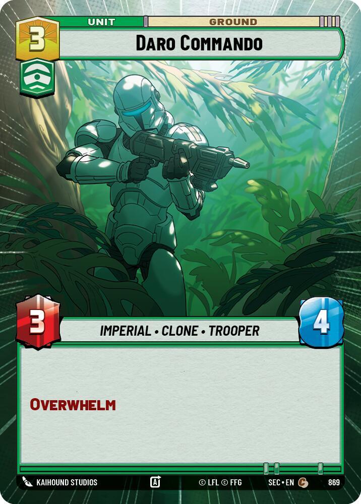 Star Wars Unlimited Secrets of Power Daro Commando (Hyperspace Foil) 869 Common Near Mint Foil