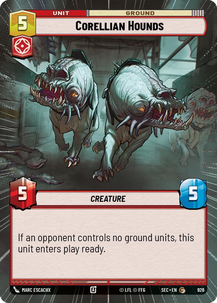 Star Wars Unlimited Secrets of Power Corellian Hounds (Hyperspace Foil) 926 Common Near Mint Foil