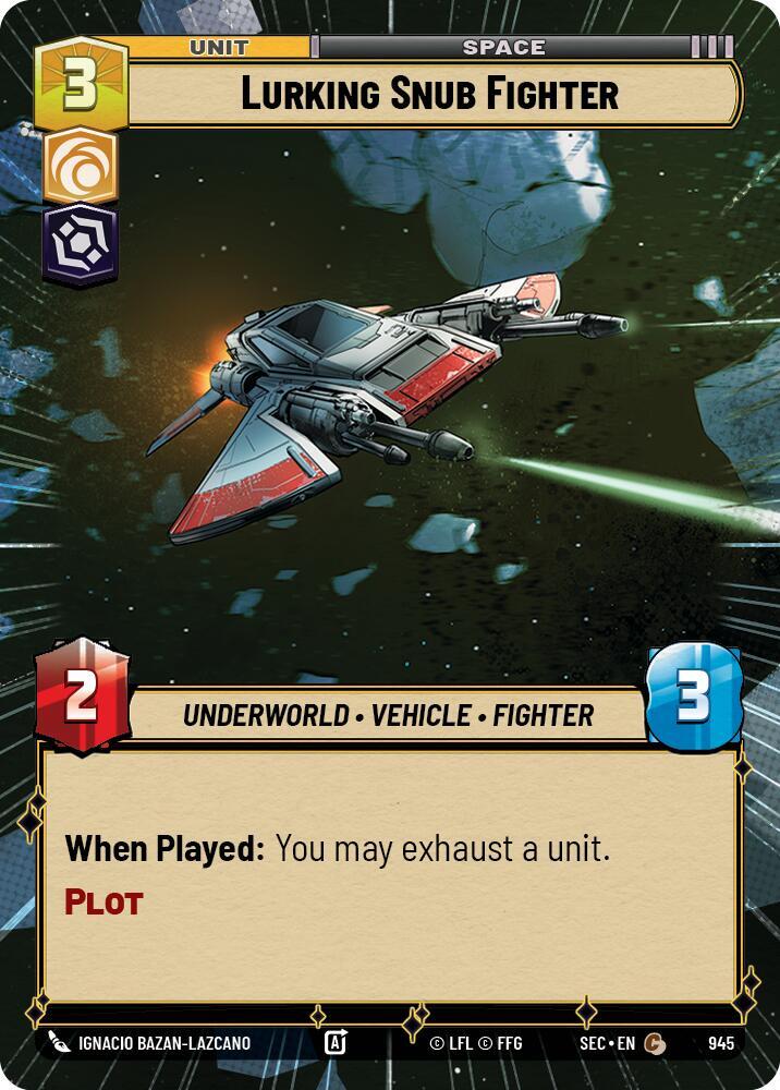 Star Wars Unlimited Secrets of Power Lurking Snub Fighter (Hyperspace Foil) 945 Common Near Mint Foil