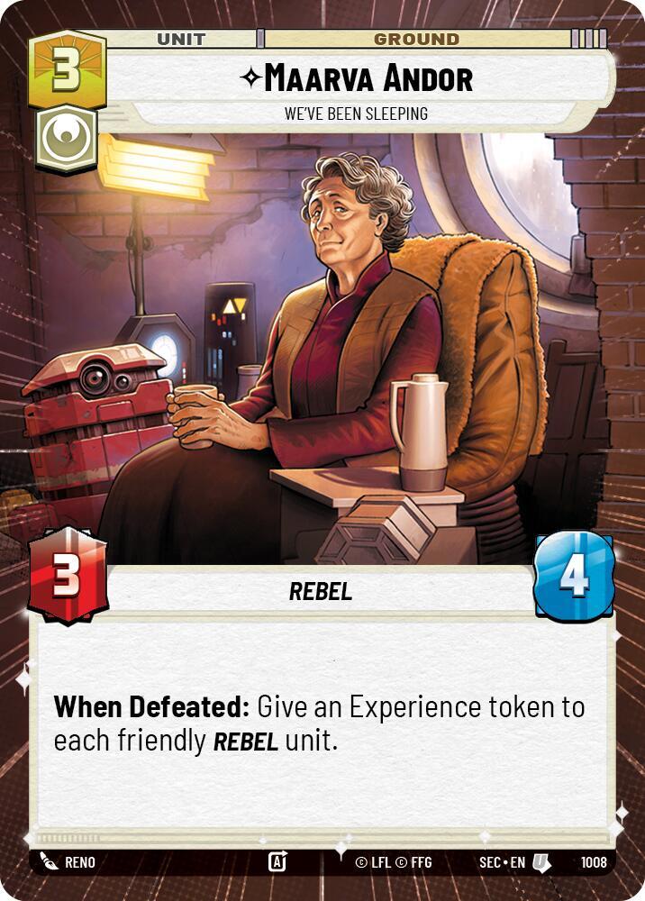 Star Wars Unlimited Secrets of Power Maarva Andor - We've Been Sleeping (Hyperspace Foil) 1008 Uncommon Near Mint Foil