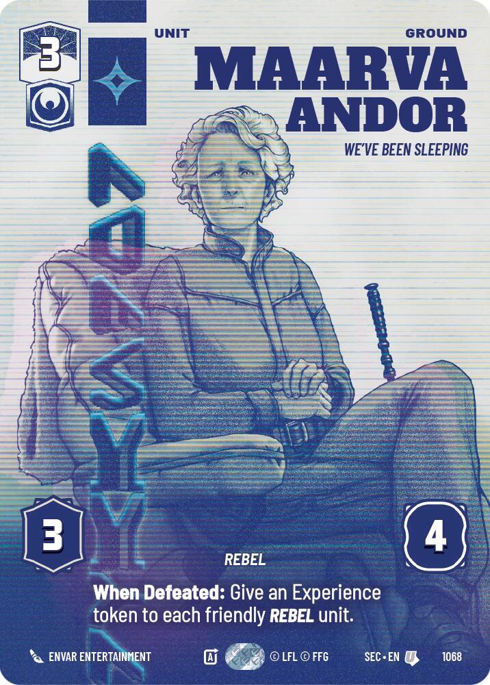 Star Wars Unlimited Secrets of Power Maarva Andor - We've Been Sleeping (Prestige) 1068 Uncommon Near Mint