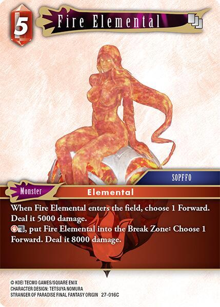 Final Fantasy TCG Journey of Discovery Fire Elemental 27-016C Common Near Mint