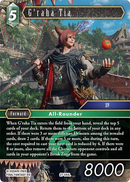 Final Fantasy TCG Journey of Discovery G'raha Tia 27-044L Legend Near Mint