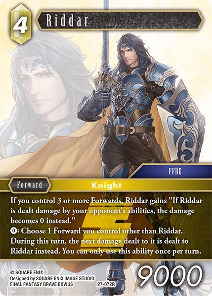 Final Fantasy TCG Journey of Discovery Riddar 27-072R Rare Near Mint