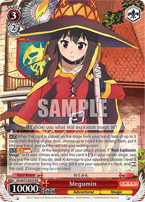Weiss Schwarz KONOSUBA -God’s blessing on this wonderful world! Re:Edit Megumin KS/W75-E035 Double Rare Near Mint