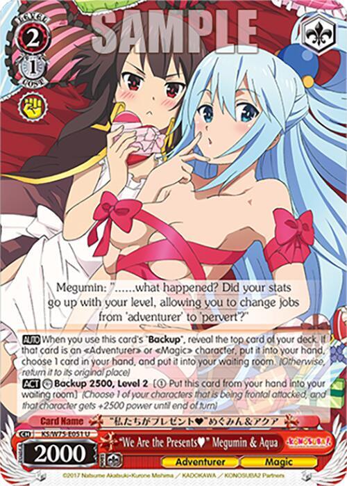 Weiss Schwarz KONOSUBA -God’s blessing on this wonderful world! Re:Edit "We Are the Presents" Megumin & Aqua KS/W75-E051 Uncommon Near Mint