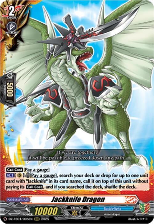 Cardfight Vanguard DZ-TB01: Future Card Buddyfight Jackknife Dragon DZ-TB01/005EN RRR Near Mint