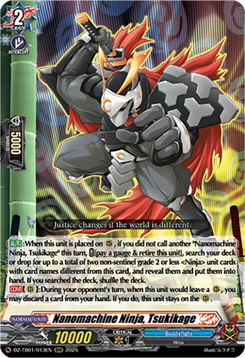 Cardfight Vanguard DZ-TB01: Future Card Buddyfight Nanomachine Ninja, Tsukikage DZ-TB01/013EN RRR Near Mint